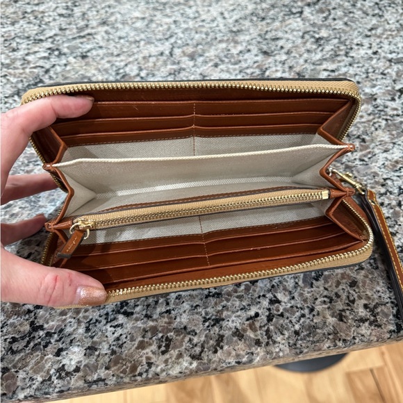 Dooney & Bourke Black Wallet with Orange Accents - Picture 3 of 3